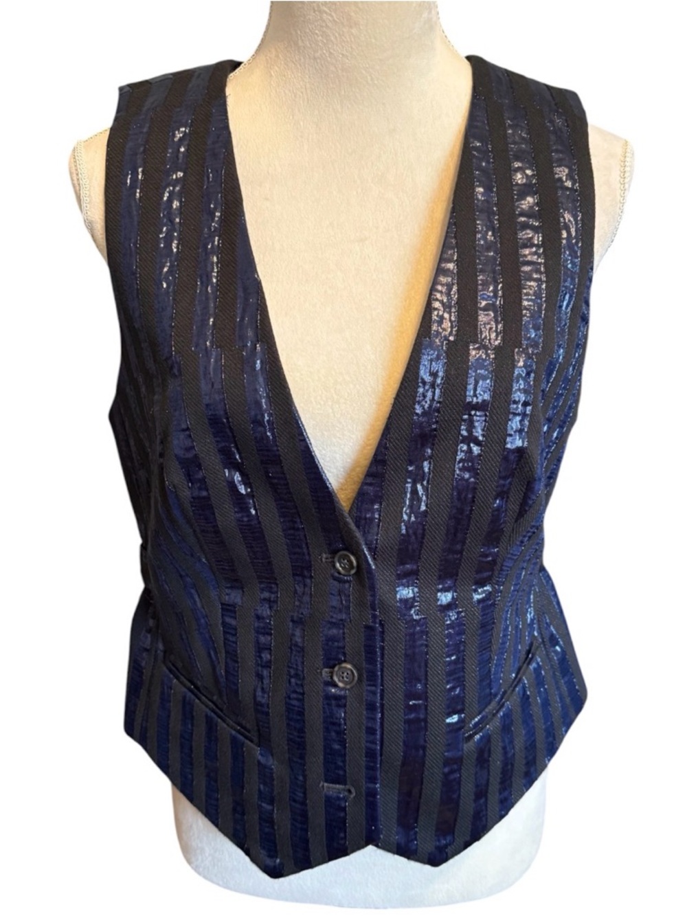Christopher John Rogers X J.Crew slim-fit vest metallic stripe - Picture 4 of 7